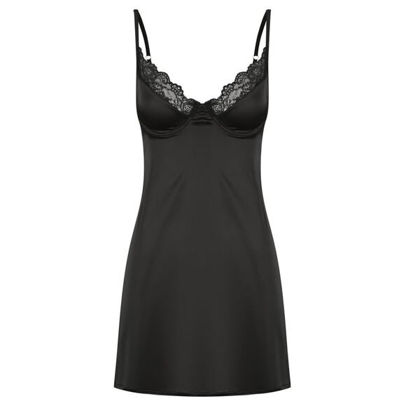 Kat The Label Sienna Underwire Lace Slip Dress - XS - Black - Picture 1 of 4